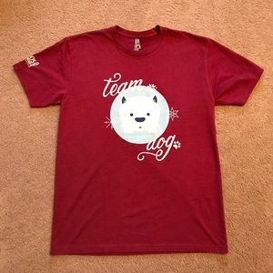 Team Dog Rescue Graphic Tee Adult Size Large Westie Terrier Pawlidays Burgundy